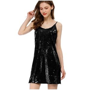 Black Sequin Mini Dress